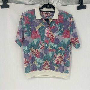 Vintage Cricket Lane USA Floral Short Sleeve Top